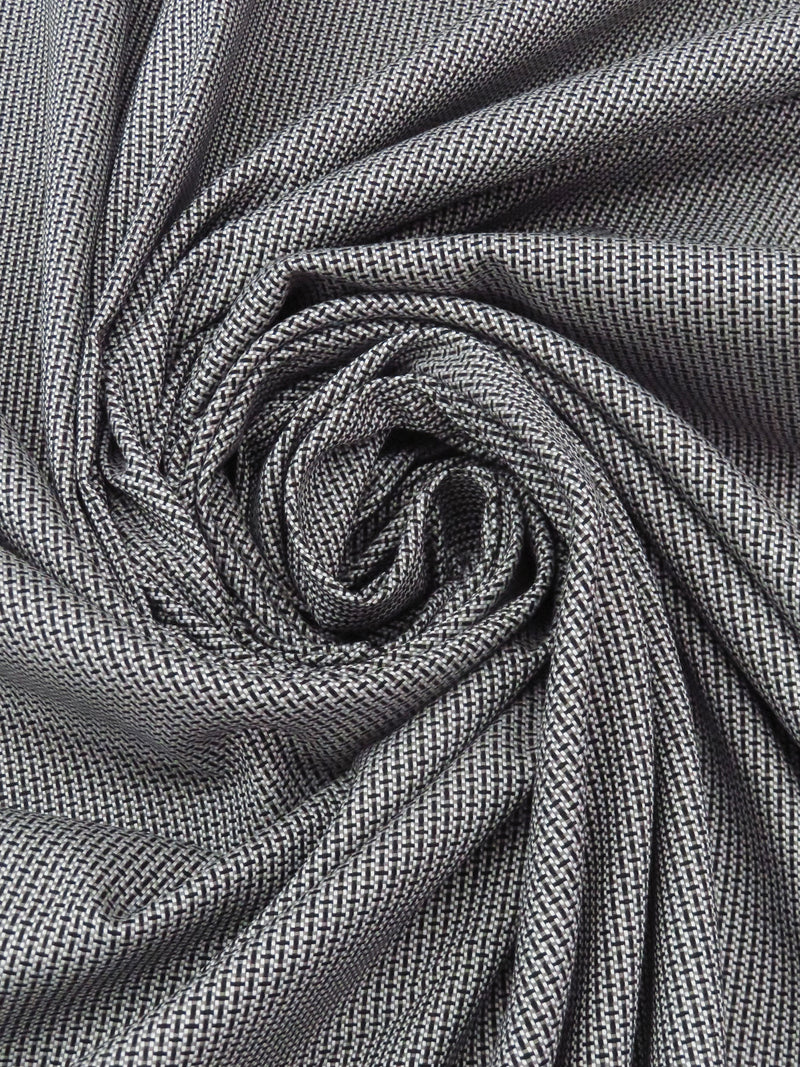 Pewter Gray/Black/White 100% Cotton Novelty Weave Shirting 44W