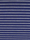 Dark Royal Blue/White Rayon/Lycra Horizontal Stripe Jersey Knit - NY Designer - 62W