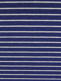 Dark Royal Blue/White Rayon/Lycra Horizontal Stripe Jersey Knit - NY Designer - 62W