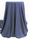 Dark Royal Blue/White Rayon/Lycra Horizontal Stripe Jersey Knit - NY Designer - 62W