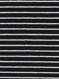 Black/White Rayon/Lycra Horizontal Stripe Jersey Knit - NY Designer - 62W