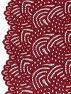Garnet 100% Polyester Double Scalloped Border Stylized Eyelet Design Corded Lace - Famous Dress Designer - 56W