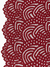 Garnet 100% Polyester Double Scalloped Border Stylized Eyelet Design Corded Lace - Famous Dress Designer - 56W
