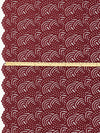 Garnet 100% Polyester Double Scalloped Border Stylized Eyelet Design Corded Lace - Famous Dress Designer - 56W