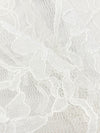 Pale Ivory 100% Polyester Double Scalloped Border Floral Design Corded Lace - Famous Dress Designer - 50W