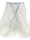 Pale Ivory 100% Polyester Double Scalloped Border Floral Design Corded Lace - Famous Dress Designer - 50W