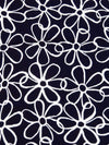 Midnight Navy/Ghost White 100% Rayon Artistic Floral Print Challis 43W