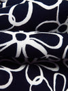 Midnight Navy/Ghost White 100% Rayon Artistic Floral Print Challis 43W