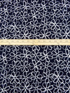 Midnight Navy/Ghost White 100% Rayon Artistic Floral Print Challis 43W