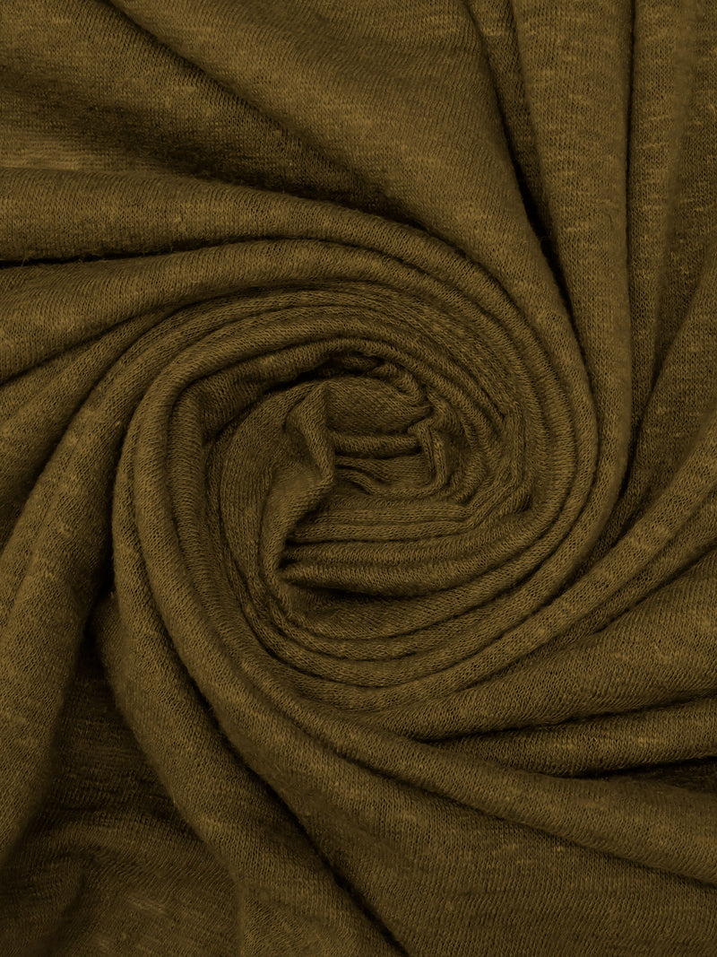 Field Drab Cotton/Polyester Slubbed Tissue Jersey Knit 44W