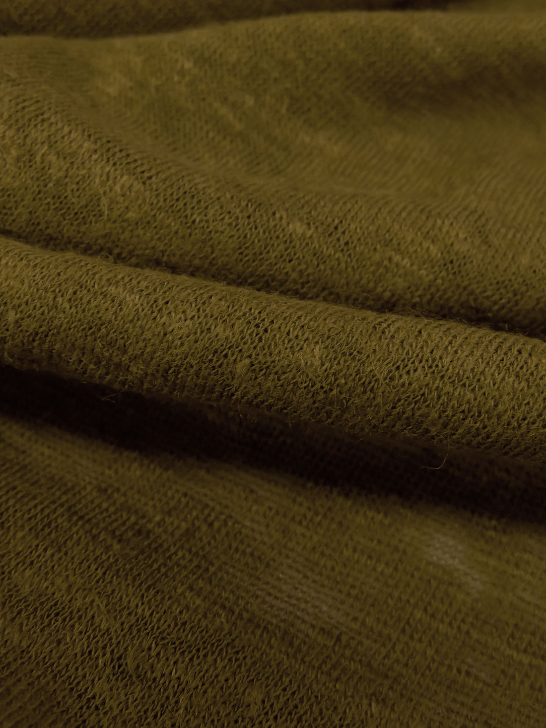 Field Drab Cotton/Polyester Slubbed Tissue Jersey Knit 44W