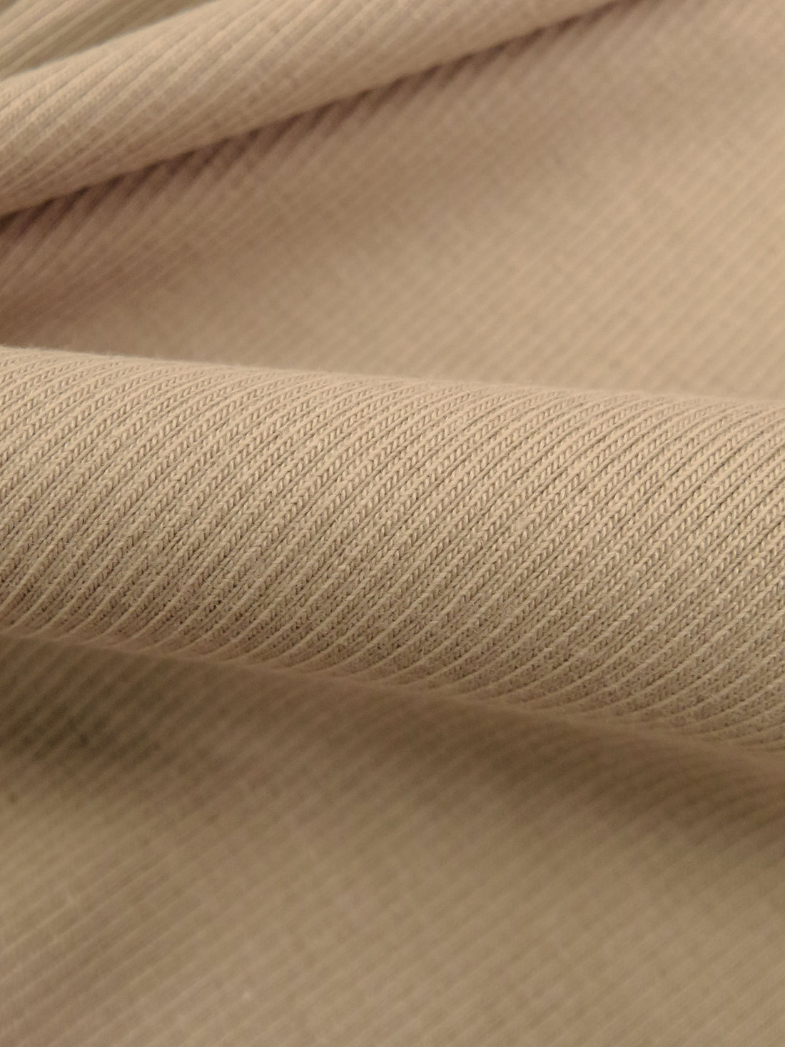 Tan Cotton/Lycra 1x1 Rib Knit 32W