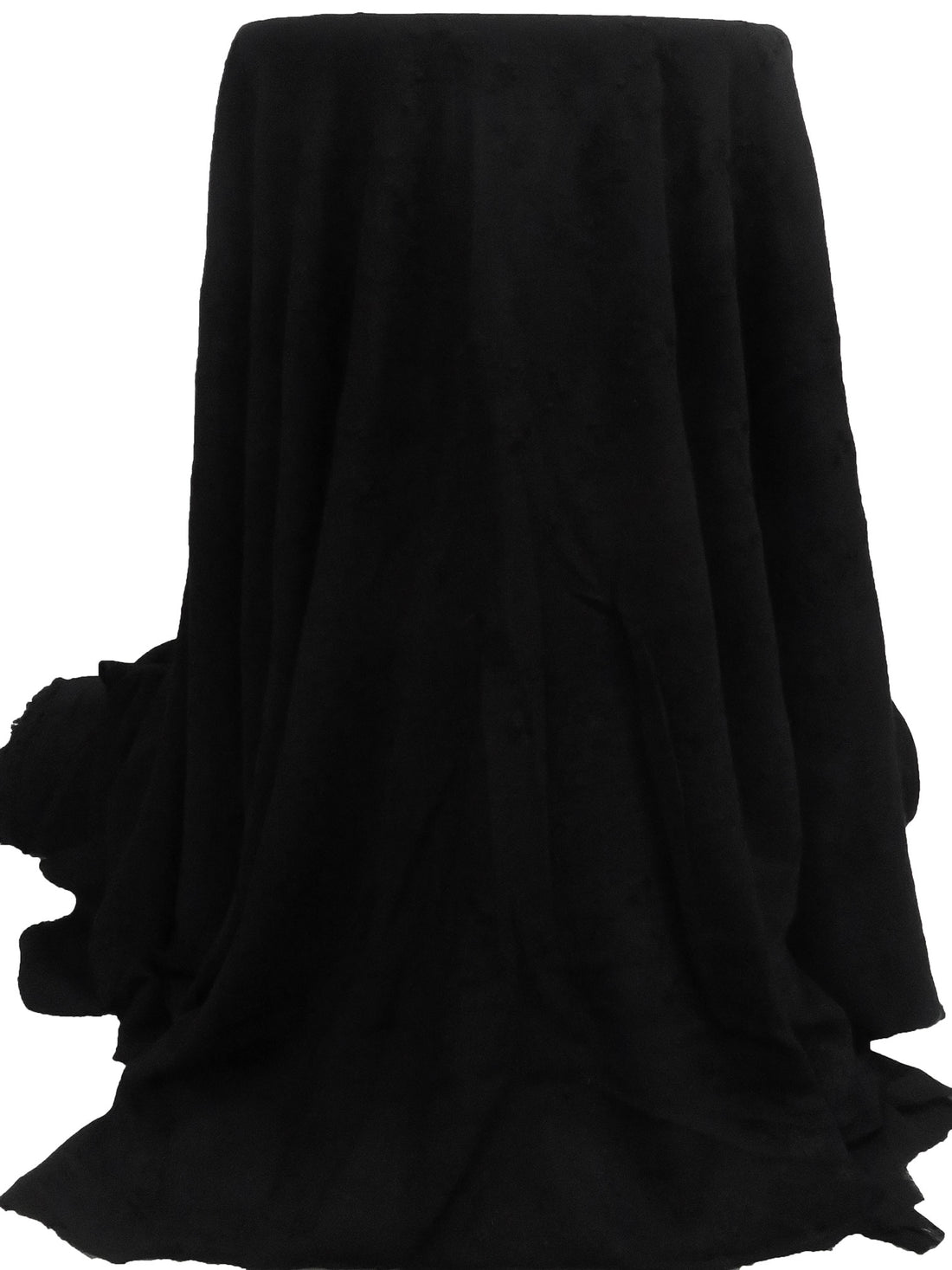 Black 100% Rayon Floral Embroidered Crinkle Challis 54W