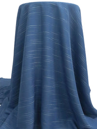 Queen Blue/White 100% Polyester Horizontal Broken Stripe Weave Drapey Twill Suiting 58W