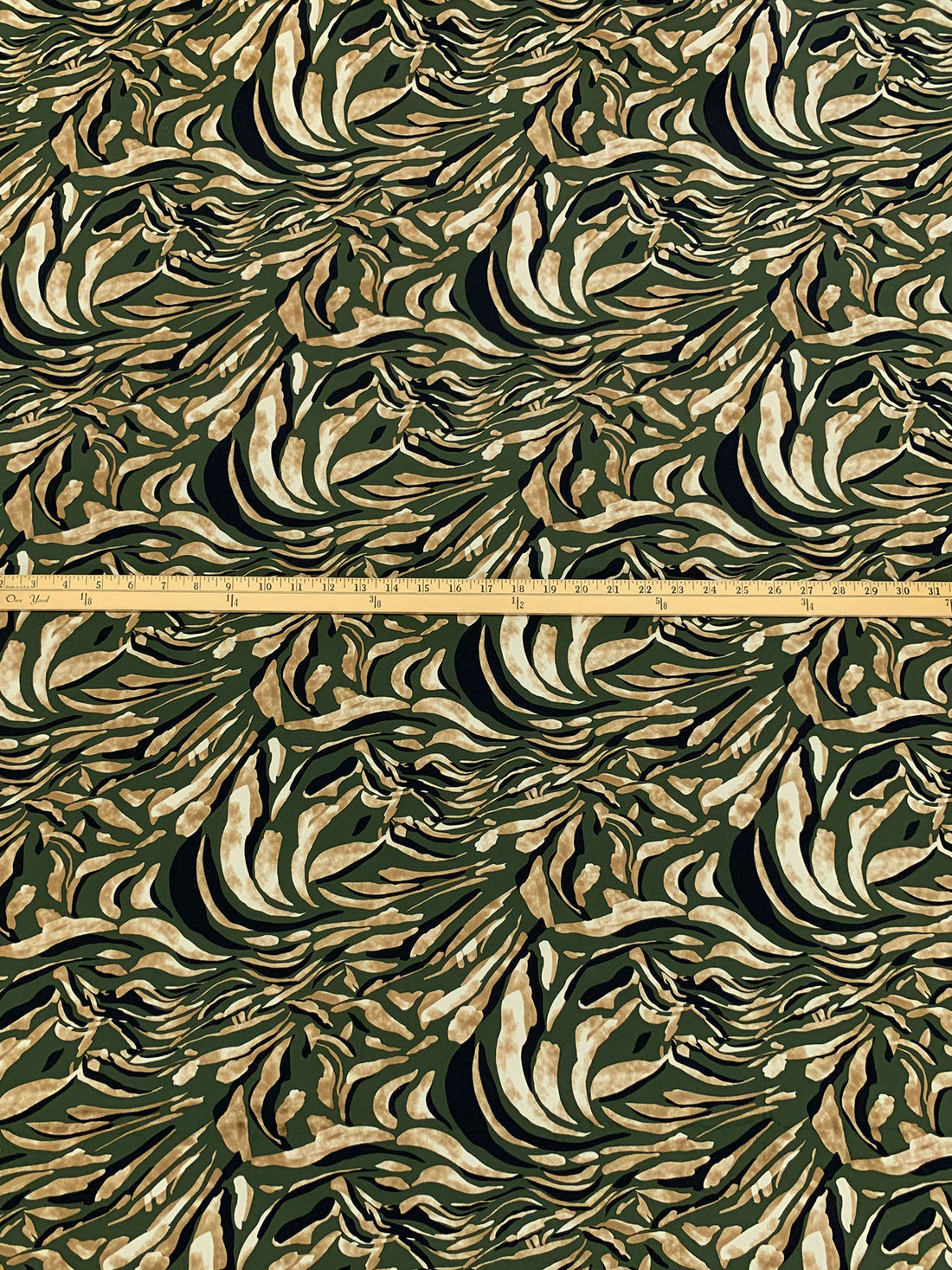 Rifle Green/Black/Multi Polyester/Lycra Abstract Print ITY Knit 60W