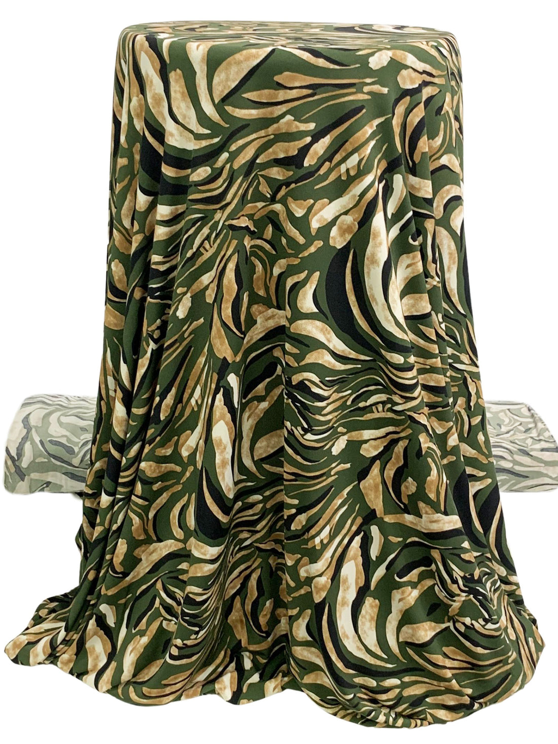 Rifle Green/Black/Multi Polyester/Lycra Abstract Print ITY Knit 60W