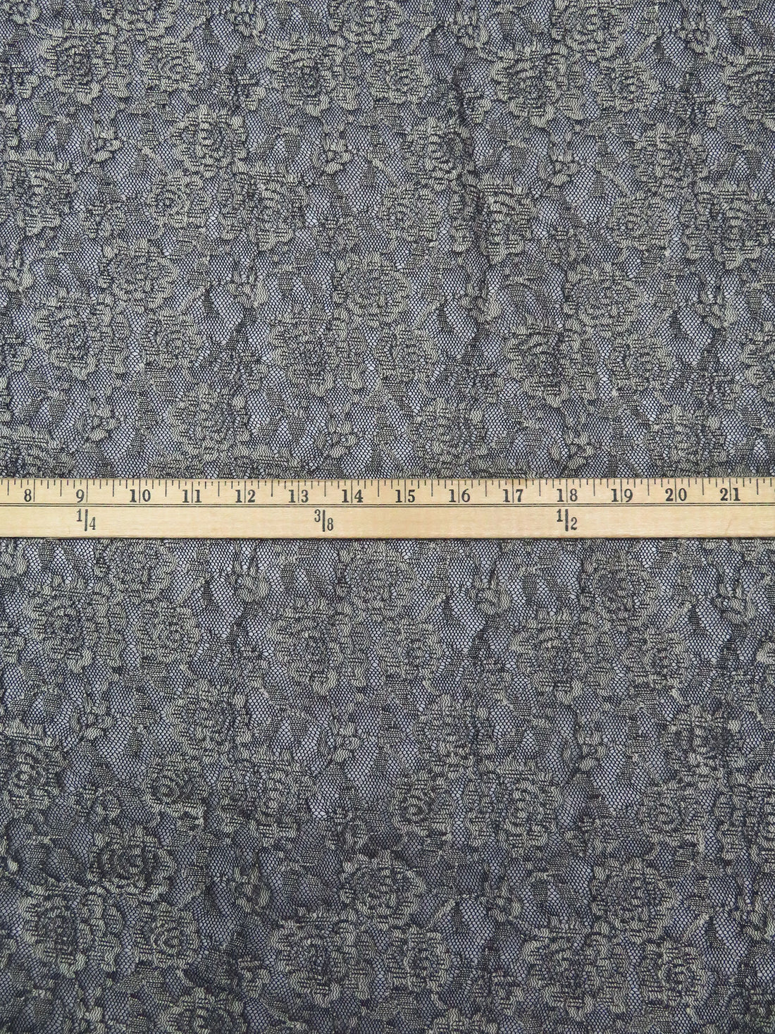 Black/Antique White 100% Polyester Floral Weave Lace Netting - Famous Dress Designer - 54W