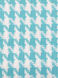 Dark Turquoise/White 100% Cotton Houndstooth Weave Suiting 58W