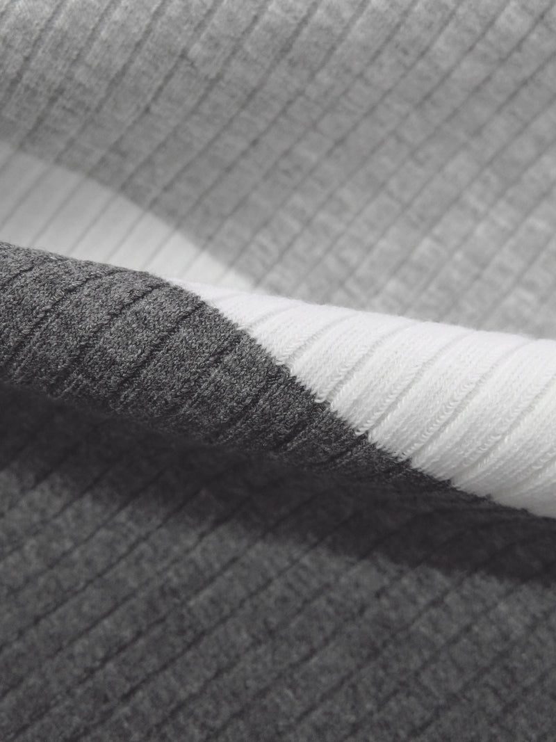 Gray Cloud/White/Charcoal Rayon/Lycra Horizontal Stripe Weave 3x6 Rib Knit 33W