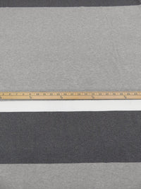 Gray Cloud/White/Charcoal Rayon/Lycra Horizontal Stripe Weave 3x6 Rib Knit 33W