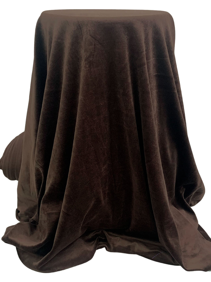 Royal Brown Polyester/Lycra Velour Knit 52W