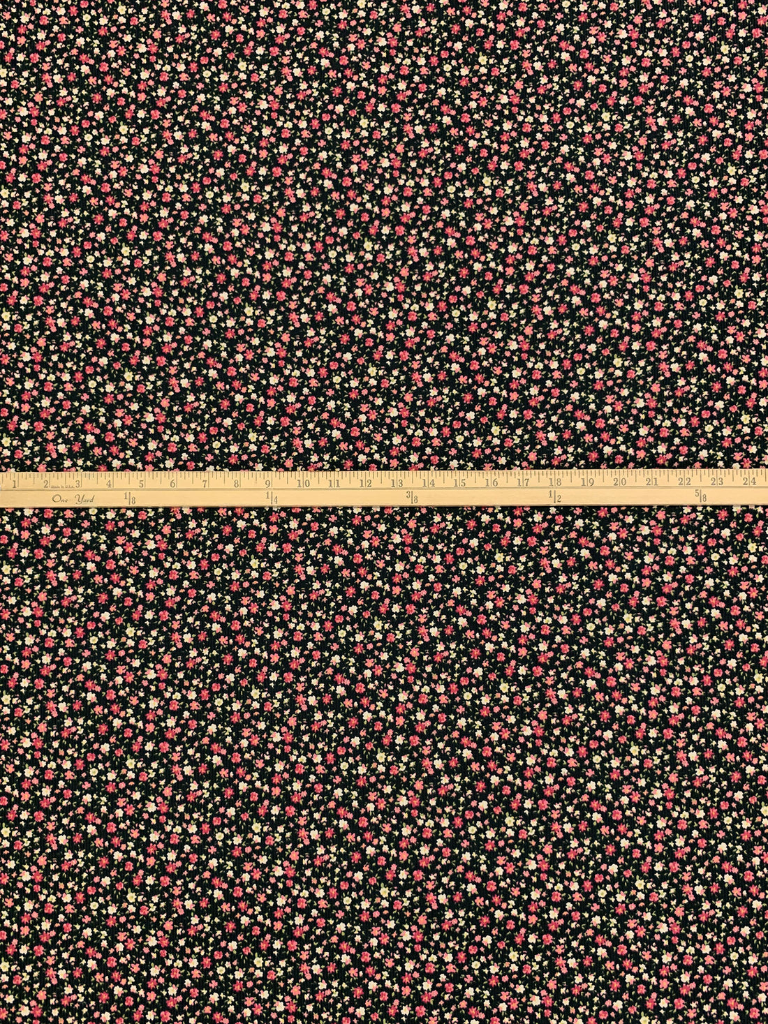 Black/Candy Pink/Dandelion/Multi Polyester/Lycra Ditsy Floral Print Double Brushed Rib Knit 58W
