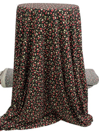 Black/Candy Pink/Dandelion/Multi Polyester/Lycra Ditsy Floral Print Double Brushed Rib Knit 58W