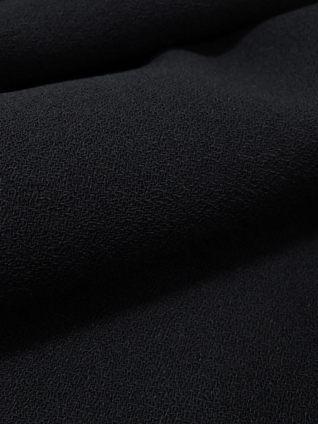 Cauldron Black Wool/Polyester Crepe Light Weight Suiting 58W