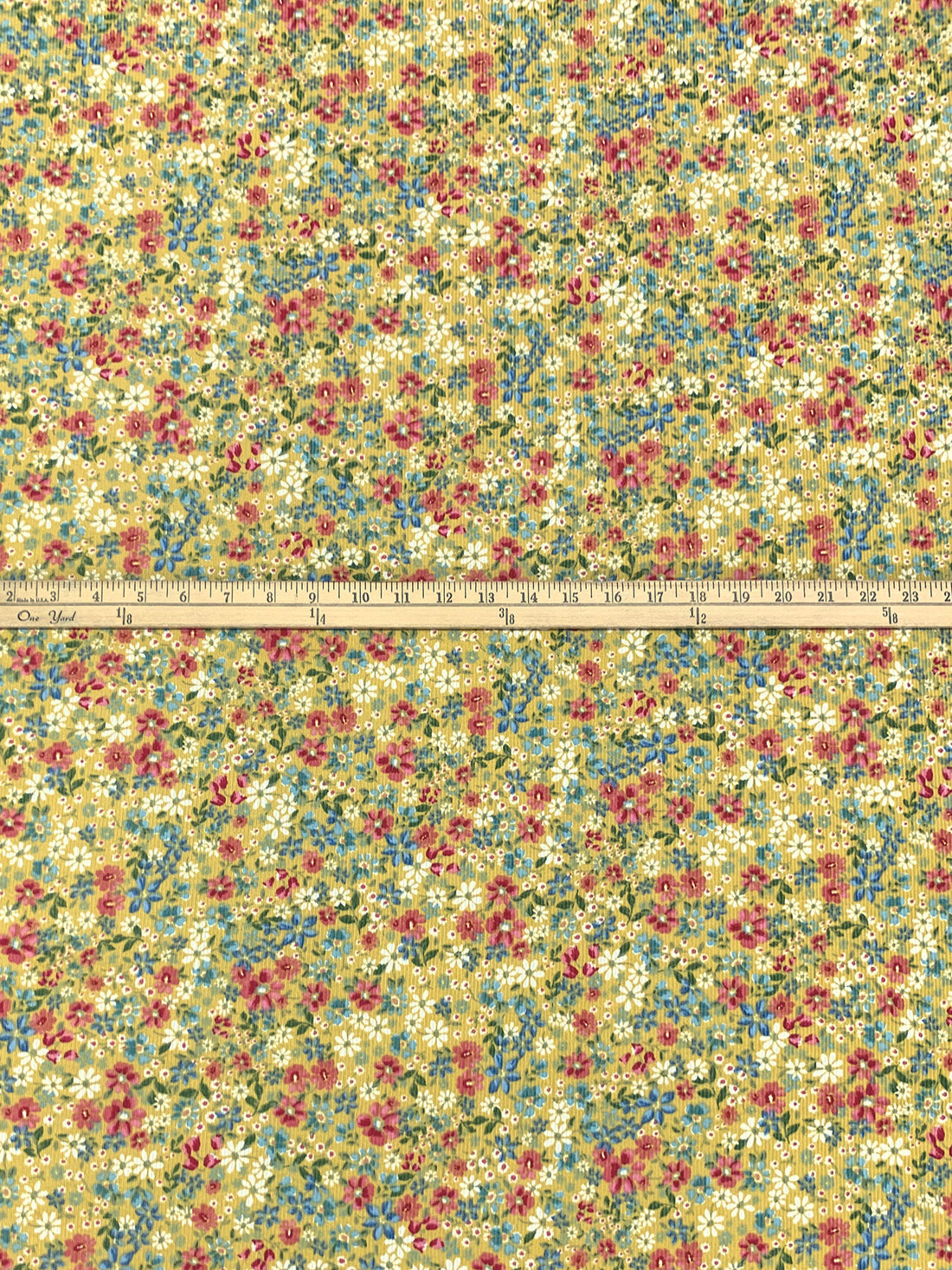 Old Gold/Strawberry Jam/White/Multi Polyester/Lycra Floral Print Double Brushed Rib Knit 59W