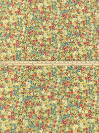 Old Gold/Strawberry Jam/White/Multi Polyester/Lycra Floral Print Double Brushed Rib Knit 59W