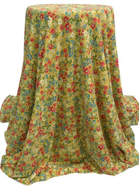 Old Gold/Strawberry Jam/White/Multi Polyester/Lycra Floral Print Double Brushed Rib Knit 59W