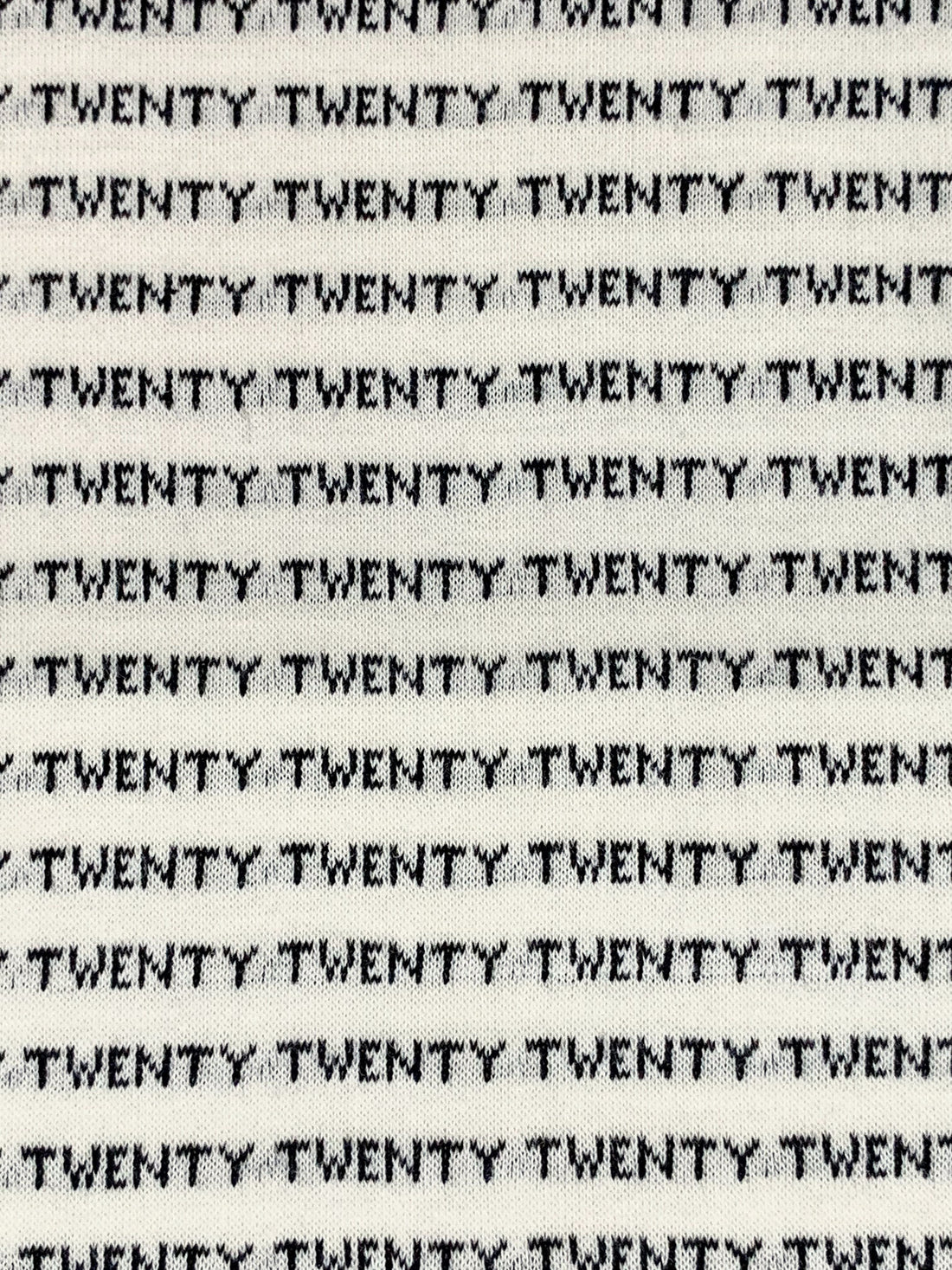 Antique Off-White/Black 100% Cotton "Twenty" Design Jacquard Jersey Knit 62W