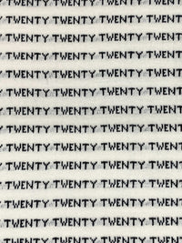 Antique Off-White/Black 100% Cotton "Twenty" Design Jacquard Jersey Knit 62W