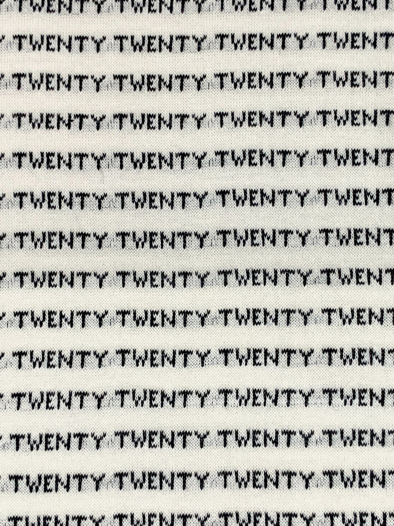 Antique Off-White/Black 100% Cotton "Twenty" Design Jacquard Jersey Knit 62W