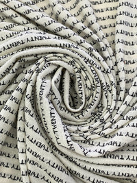 Antique Off-White/Black 100% Cotton "Twenty" Design Jacquard Jersey Knit 62W