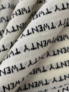Antique Off-White/Black 100% Cotton "Twenty" Design Jacquard Jersey Knit 62W