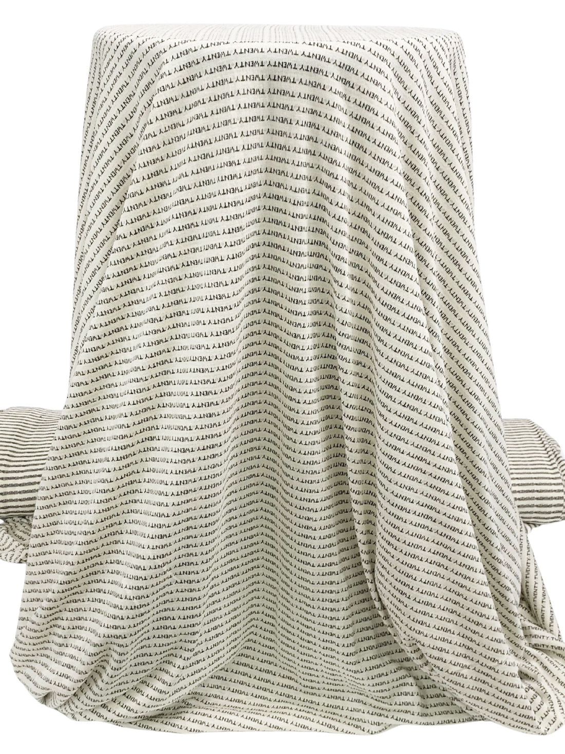 Antique Off-White/Black 100% Cotton "Twenty" Design Jacquard Jersey Knit 62W