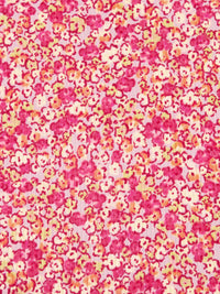 Dark Pink/Coral Orange/Pale Yellow/Multi Polyester/Lycra Ditsy Floral Print Double Brushed Rib Knit 59W