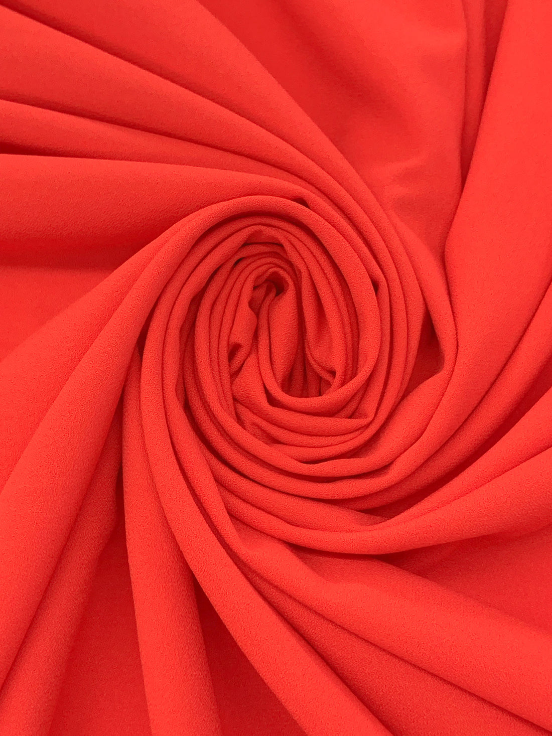 Vermilion Red 100% Polyester Crepe Blouse Weight Woven - Famous Dress Designer - 58W