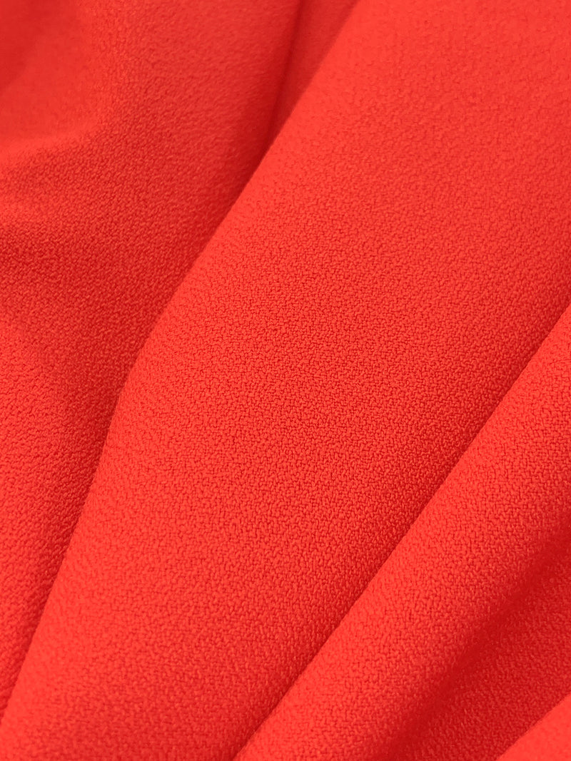 Vermilion Red 100% Polyester Crepe Blouse Weight Woven - Famous Dress Designer - 58W