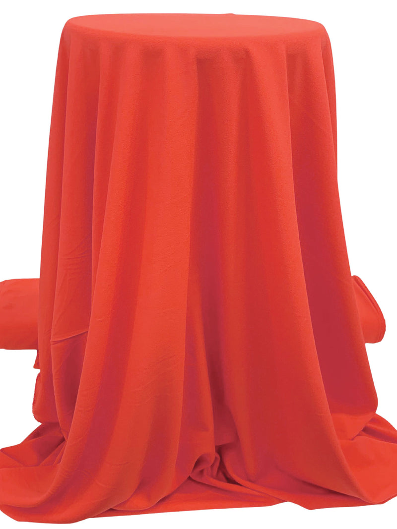 Vermilion Red 100% Polyester Crepe Blouse Weight Woven - Famous Dress Designer - 58W