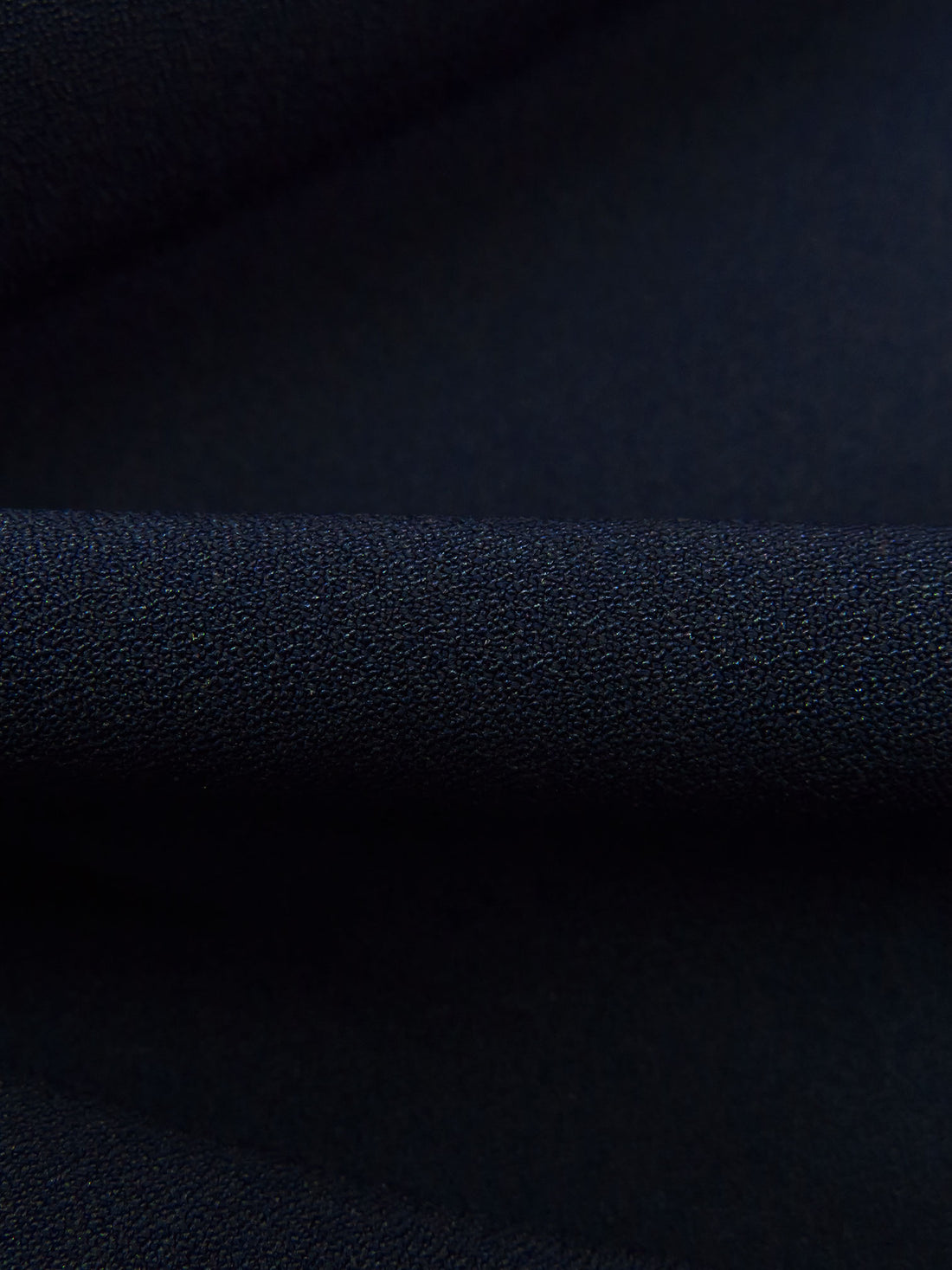 Midnight Navy 100% Polyester Crepe Blouse Weight Woven - Famous Dress Designer - 56W