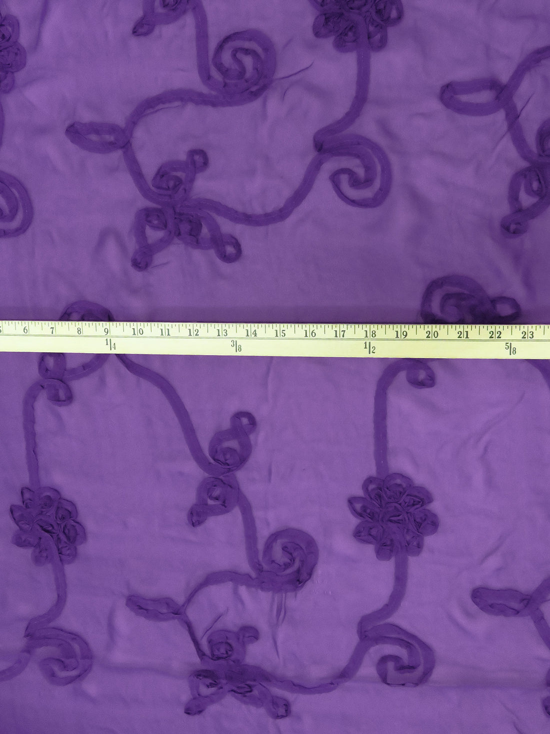Purple Heart 100% Polyester Loopy Floral Design Chiffon 50W