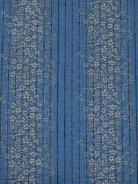 Dark Blue Yonder/Silver Foil/Black/True Blue 100% Cotton Tiny Floral Stripe Weave Jacquard Shirting 60W