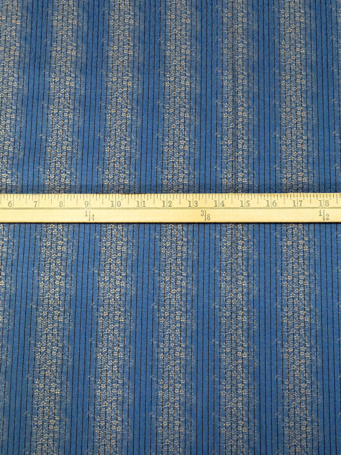 Dark Blue Yonder/Silver Foil/Black/True Blue 100% Cotton Tiny Floral Stripe Weave Jacquard Shirting 60W