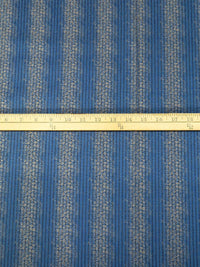 Dark Blue Yonder/Silver Foil/Black/True Blue 100% Cotton Tiny Floral Stripe Weave Jacquard Shirting 60W