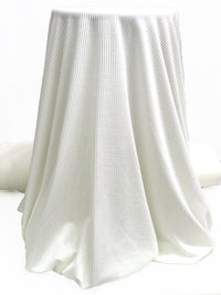 Ivory Polyester/Lycra Vertical Raised Stripe Knit - NY Designer - 60W