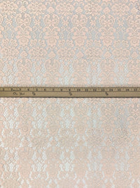 Soft Apricot Beige 100% Polyester Floral Lace - Imported From Italy - 42W