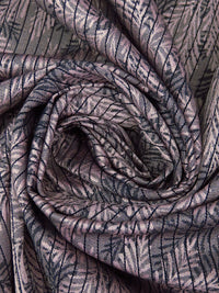 Lotion Pink/Black 100% Cotton Vertical Stripe On Leaf Branch Weave Jacquard Shirting 60W