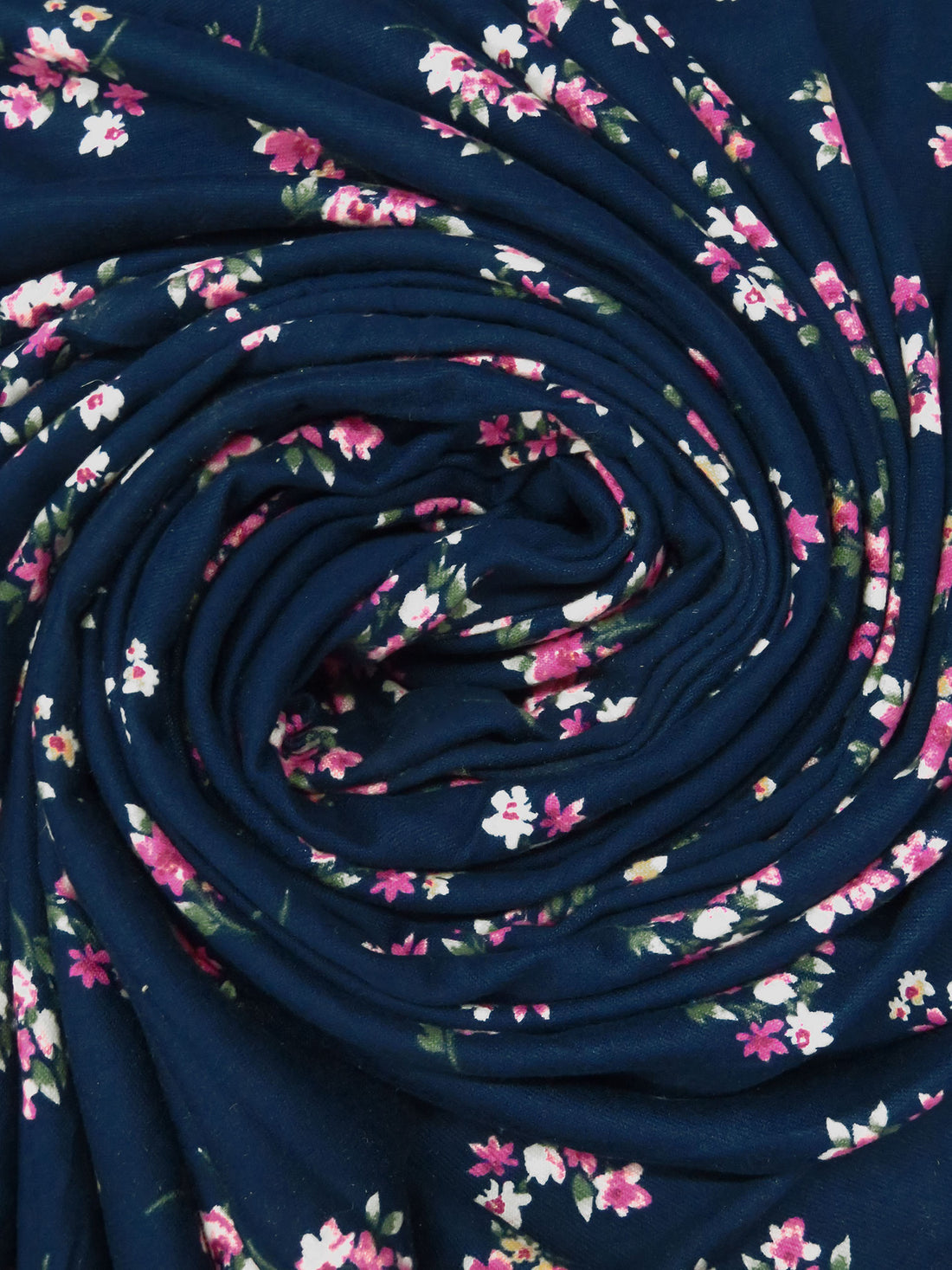Midnight Blue/Royal Fuchsia/Tan/Multi Polyester/Lycra Floral Bouquet Print Double Brushed Knit 59W